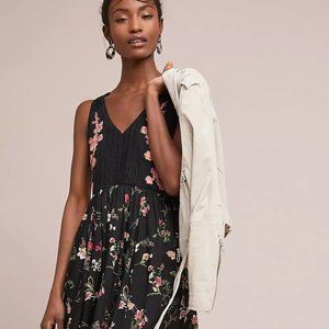 ANTHROPOLOGIE NWT Maeve "Lola" Embroidered Floral Midi Dress - Small